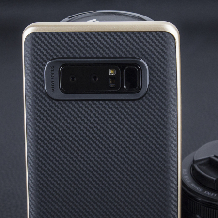 Olixar X-Duo Samsung Galaxy Note 8 Hülle in Carbon Fibre Gold