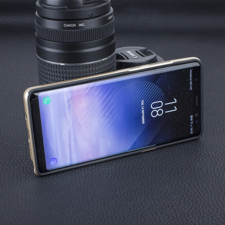 Olixar XDuo Samsung Galaxy Note 8 Case - Carbon Fibre Gold