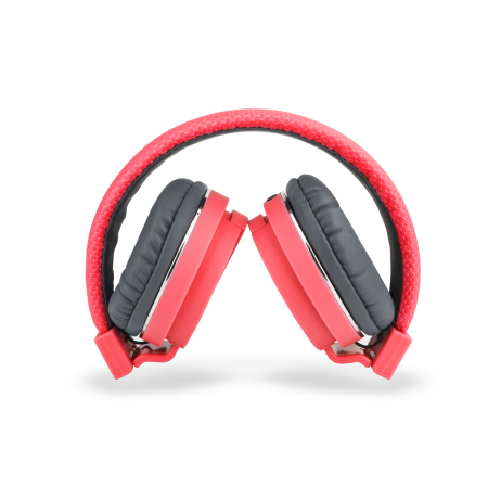Bitmore Classic On-Ear Folding Headphones with Mic and Remote - Red
