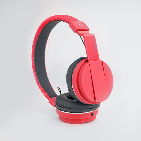 Bitmore Classic über dem Ohr Faltbare Kopfhörer mit Mic und Fernbedienung - Rot