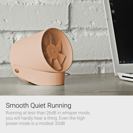 Oroshi Smart Quiet USB Powered Premium Desk Fan - Peach