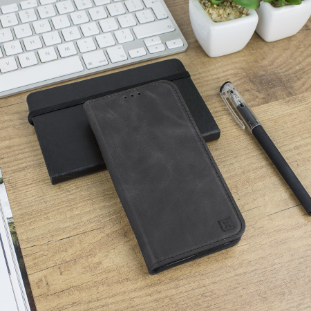 Olixar Genuine Leather iPhone X Executive Wallet Case - Black