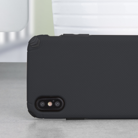 olixar magnus iphone x case and magnetic holders - black