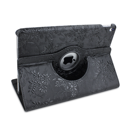 Olixar iPad Pro 10.5 Luxury Rotating Stand Case - Black Floral