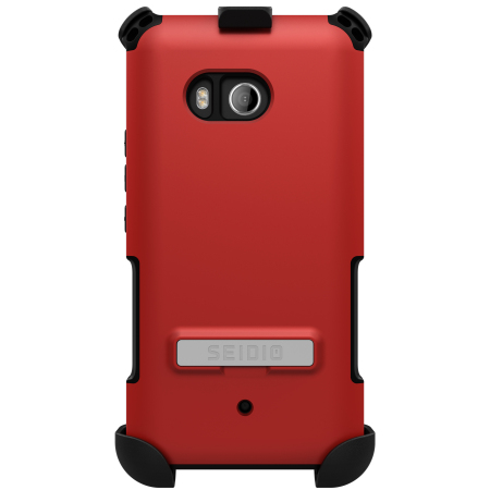 Seidio Dilex HTC U11 Hülle mit Standfuß &Holster - Rot / Grau