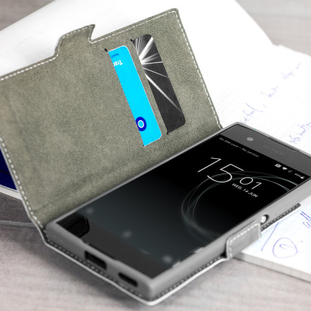 Olixar Low Profile Sony Xperia XA1 Ultra Wallet Case Tasche in Grau