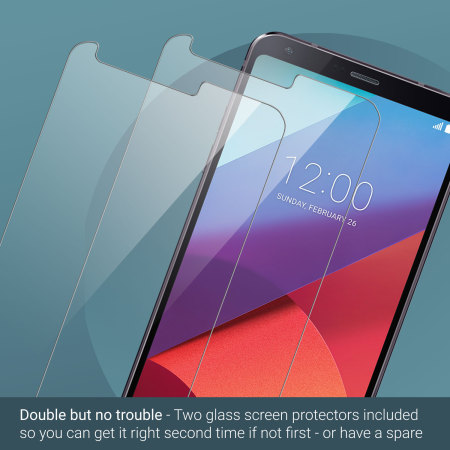 Olixar LG G6 Tempered Glass Screen Protector Twin Pack