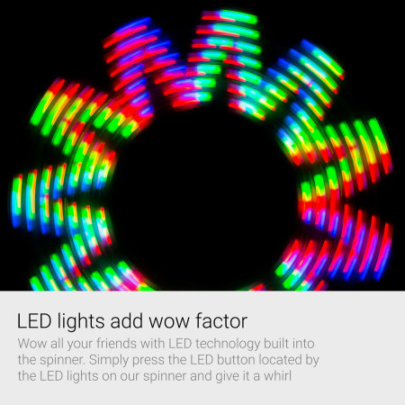 LED Pattern Tri Spinner Fidget Spinner - Black