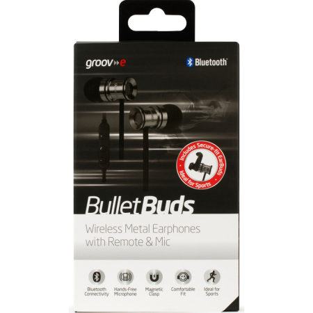 Groov-e Bullet Buds Metal Wireless Earphones with Mic -Silver