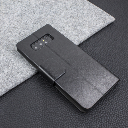Olixar Leather-Style Samsung Galaxy Note 8 Wallet Stand Case - Black