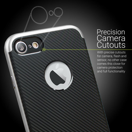 Olixar X-Duo iPhone 8 Skal - Kolfiber Silver