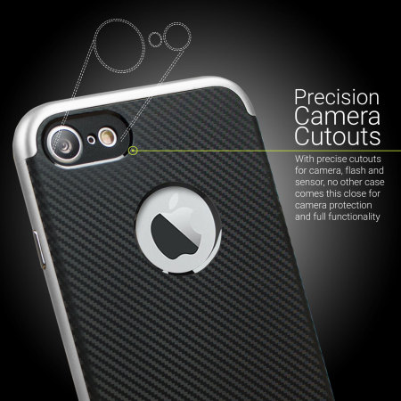 Olixar XDuo iPhone 8 Case - Carbon Fibre Silver