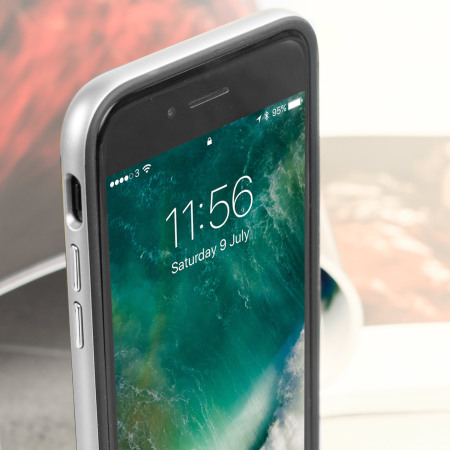 Olixar X-Duo iPhone 8 Skal - Kolfiber Silver