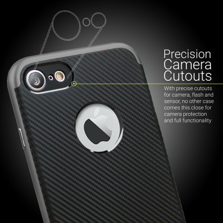 Olixar XDuo iPhone 8 Case - Carbon Fibre Metallic Grey