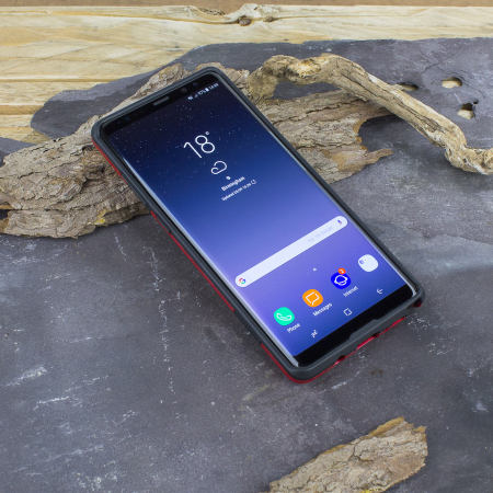 Olixar XTrex Galaxy Note 8 Robustes Karten-Kickstandgehäuse - Rot