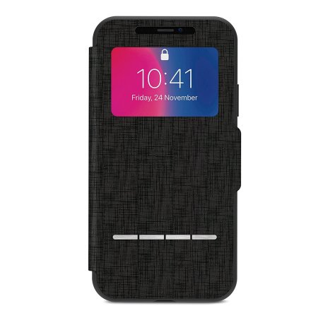 Moshi SenseCover iPhone X Smart Flip Case - Metro Black