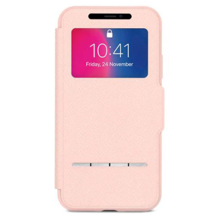 Housse iPhone X  Moshi SenseCover Intelligente – Rose claire
