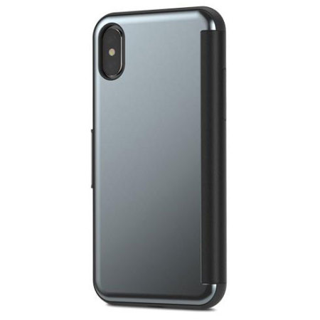Moshi StealthCover iPhone X Clear View Folio Fodral - Gunmetal
