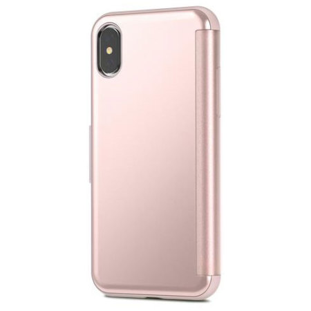 Moshi StealthCover iPhone X Clear View Folio Case - Champagne Pink