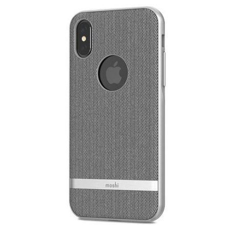 moshi vesta iphone x textile pattern case - herringbone grey