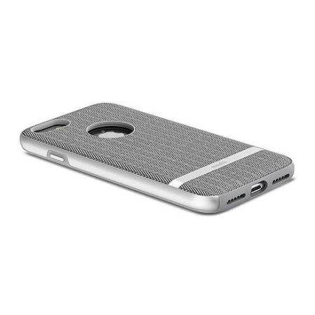 Moshi Vesta iPhone 8 Textilmuster Hülle - Herringbone Grau