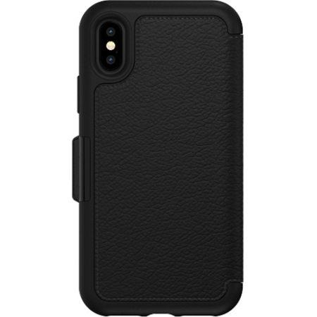 OtterBox Strada Folio iPhone X Leather Wallet Case - Black