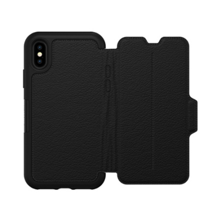 OtterBox Strada Folio iPhone X Leather Wallet Case - Black