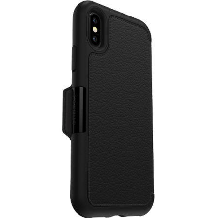 otterbox strada folio iphone x leather wallet case - black