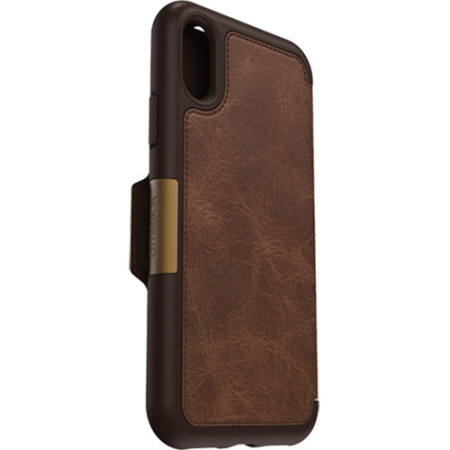 OtterBox Strada Folio iPhone X Leather Wallet Case - Brown