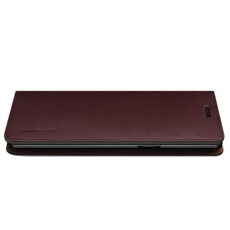 VRS Design Genuine Leather Diary Samsung Galaxy Note 8 Case - Wine