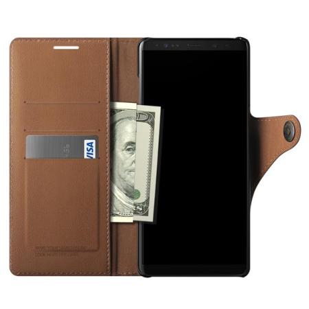 VRS Design Daily Diary Leather-Style Galaxy Note 8 Case - Brown