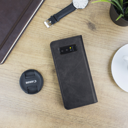 Olixar Genuine Leather Galaxy Note 8 Executive Plånboksfodral - Svart