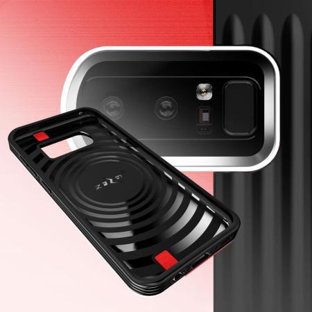 Zizo Retro Samsung Galaxy Note 8 Brieftaschen Stand Hülle - Rot/ Schwarz