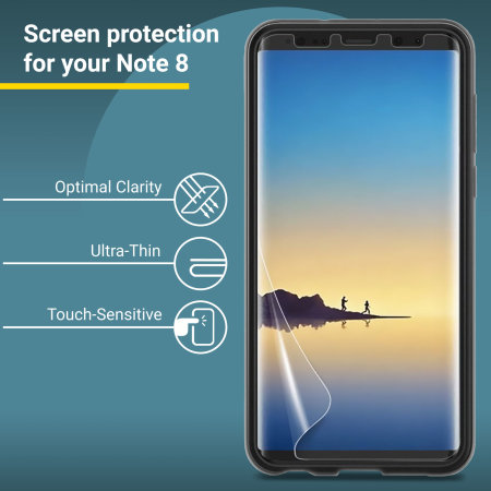Olixar Samsung Galaxy Note 8 Skjermbeskytter 2-i-1 Pakke