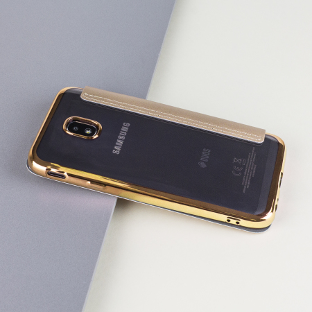 KSIX Samsung Galaxy J3 2017 Metallic Plånboksfodral - Guld