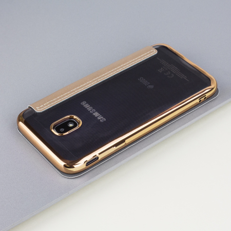 KSIX Samsung Galaxy J3 2017 Metallic Wallet Folio Case - Gold