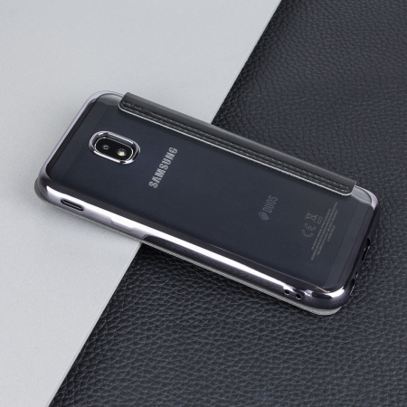 KSIX Samsung Galaxy J3 2017 Metallic Wallet Folio Case - Black