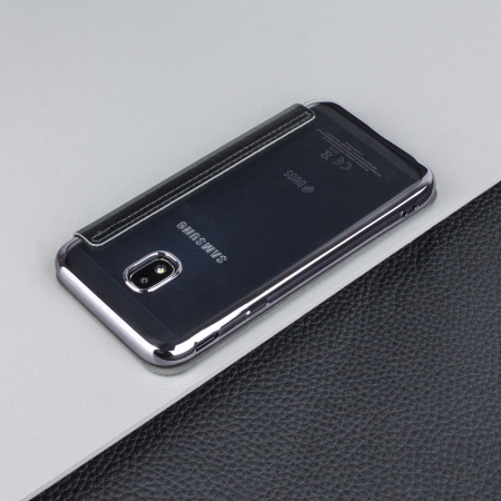 KSIX Samsung Galaxy J3 2017 Metallic Wallet Folio Case - Black