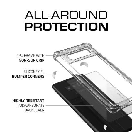 Ghostek Covert 2 Samsung Galaxy Note 8 Bumper Skal - Klar / Vit
