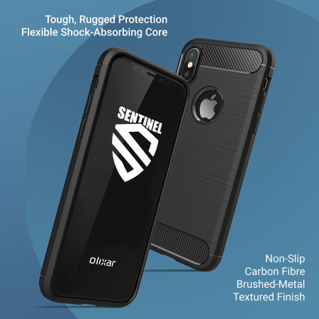 Olixar Sentinel iPhone X Hülle und Glas Displayschutz