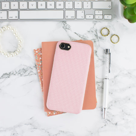 lovecases pretty in pastel iphone 8 denim design case - pink