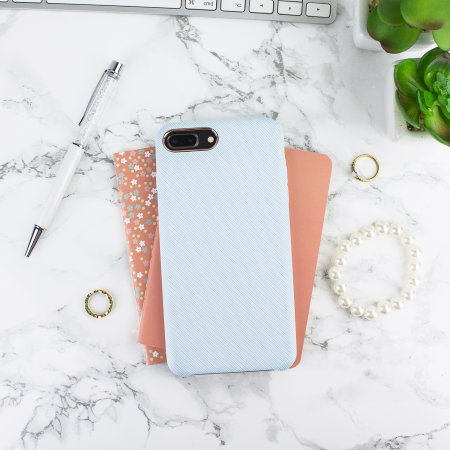 Funda iPhone 8 LoveCases Pretty in Pastel diseño denim - Azul