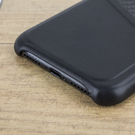 olixar iphone x carbon fibre card pouch case - black