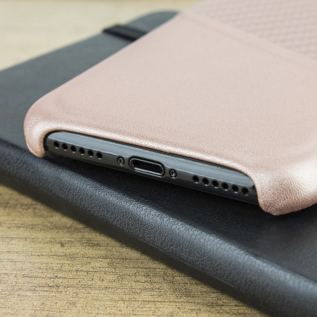 Olixar iPhone X Carbon Fibre Card Pouch Case - Rose Gold