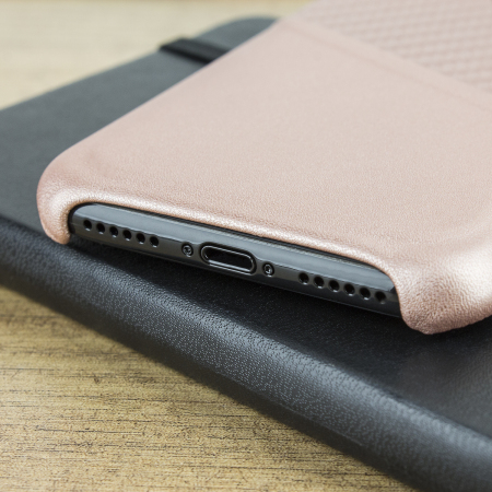 olixar iphone x carbon fibre card pouch case - rose gold