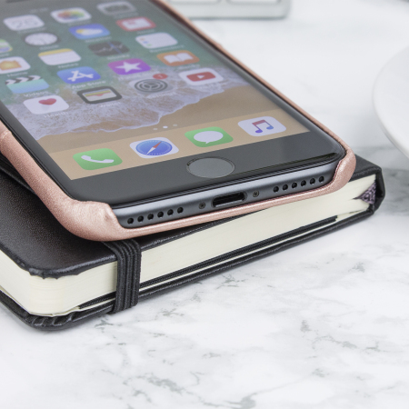 Olixar iPhone 8 / 7 Carbon-Faser-Karten-Beutel-Hülle- Rose Gold