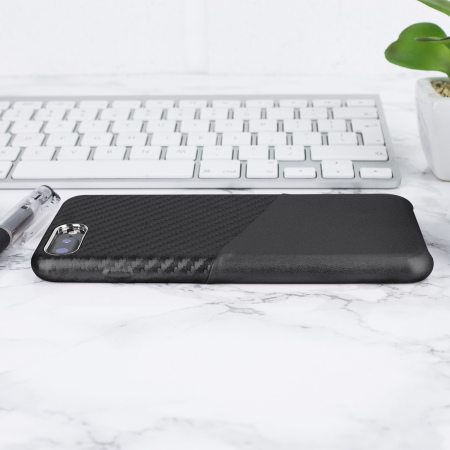 Olixar iPhone 8 Plus / 7 Plus Carbon Fibre Card Pouch Case - Black