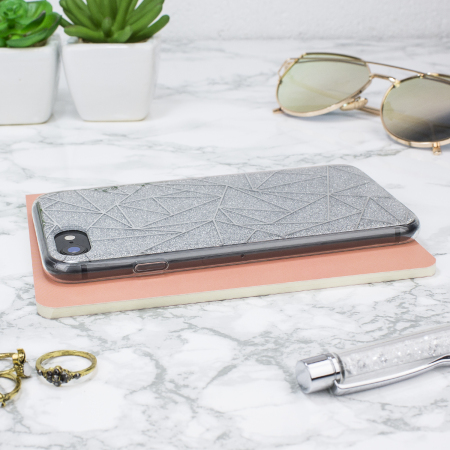 Funda iPhone 8/7 LoveCases Brillante Como Un Diamante - Plata