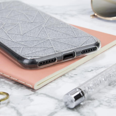 Funda iPhone 8/7 LoveCases Brillante Como Un Diamante - Plata