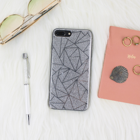 LoveCases Shine Bright Like a Diamond iPhone 8 Plus Skal - Silver
